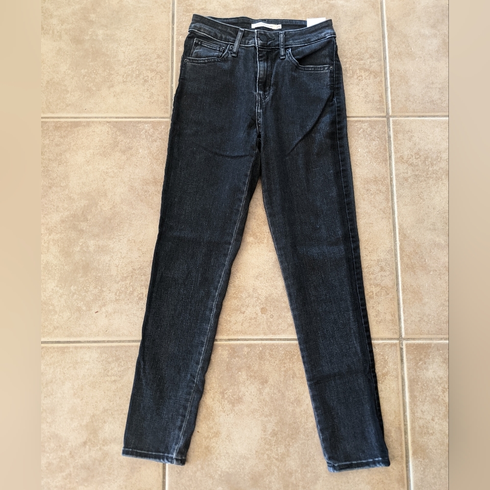 Levi's 721 High Rise Skinny Black Jeans 25W 26L